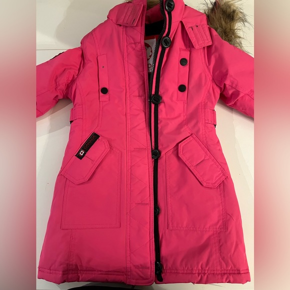 Canada Weather Gear girls faux fur waterproof parka fuchsia 5/6 - Picture 6 of 10
